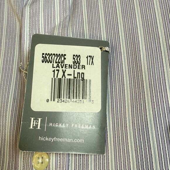 Hickey Freeman Dress Shirt Size 17 X-Long French Cuff Striped Executive Office - Picture 12 of 16
